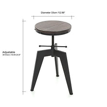 IKAYAA Altezza Regolabile Girevole Sgabello Bar Mental Sgabello per Cucina Stile Vintage