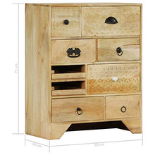 Tidyard Cassettiera da Ufficio/Bango 60x30x75 cm in Legno Massello di Mango