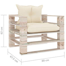 vidaXL Divano da Giardino in Pallet con Cuscini Crema in Legno di Pino