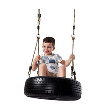 Altalena Tire Swing Children Hanging Seat, Safe E Fun To Bear Bambini All'aperto - Nero