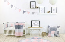 Copripiumino neonato ULLENBOOM ® 80x80, rosa, grigio (adatto anche a una copertina da carrozzina o un cuscino decorativo)