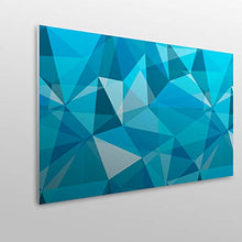 MEGADECOR Testiera per letto in PVC, decorativa, economica, design moderno, con prismi blu e turchese, diverse misure (200 cm x 60 cm)