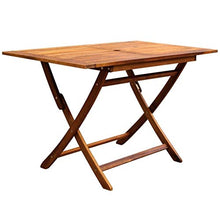 FGVBC Set da Pranzo da Esterno in Legno massello di Acacia 5 Pezzi Sedia da Giardino Pieghevole da Giardino Ombrellone da Esterno