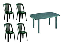 MAURY'S Set 1 Tavolo Faro + 4 Sedie Stella in Polipropilene (Verde)