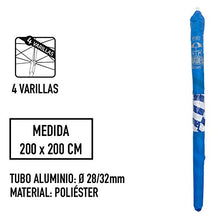 AKTIVE 53758 Ombrellone da Spiaggia, Quadrato, a Righe, 200 x 200 cm