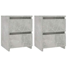 Tidyard Comodini Grigio Cemento 2 pz 30x30x40 cm in Truciolato