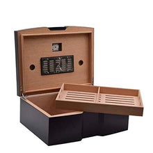 A Forma di U Arco di Pura visualizzazione Nero Opaco Retro Design Cedar Cigar Box igrometro