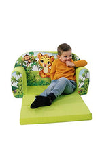 Delsit Divano Pieghevole per Bambini, Motivo: Giungla, Verde, uni