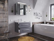 Set di mobili da bagno Firenze 70 2 parti antracite e armadio a specchio