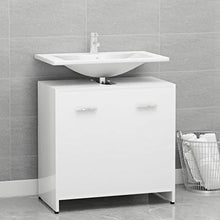 Armadio da bagno, 60 x 33 x 58 cm, colore: bianco lucido