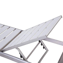 Beliani Lettino da Giardino Legno Bianco Struttura Alluminio Schienale Regolabile Nardo