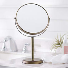Amazon Basics - Specchio cosmetico bifacciale con sostegno a piantana, Peltro
