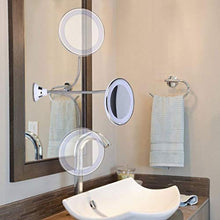 Specchio da Trucco, 10X LED ingrandito con Ventosa, Specchio per Trucco esteso Rotondo Specchio da Bagno Rotante da 360 Gradi