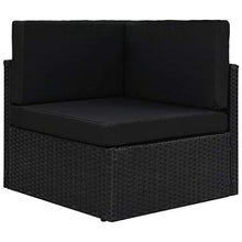 Divano-divano modulare in polyrattan nero