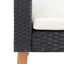 SKM Set Divani da Giardino 3 pz con Cuscini in Polyrattan Nero (27kg)