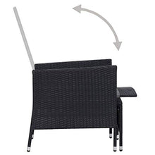 FAMIROSA Set Divani da Giardino 3 pz con Cuscini in Polyrattan Nero-9371