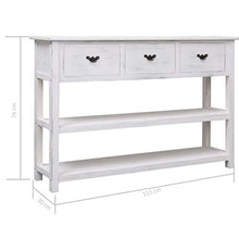 FAMIROSA Credenza Bianco Anticato 115x30x76 cm in Legno