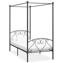 SKM Letto a Baldacchino Grigio in Metallo 90x200 cm (19.9kg)
