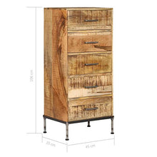 mewmewcat Cassettiera 45x35x106 cm in Legno Massello di Mango
