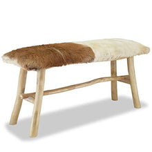 vidaXL Panca in Vera Pelle e Teak Panchina Seduta Ingresso Salone Arredo Casa