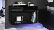 elb Due Comodini Design sospesi o a Terra. Frontali in 12 Colori a Scelta. Anche con con luci a LED. Modello Giga (Nero Lucido)