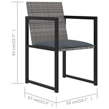 vidaXL Set da Pranzo per Esterni 7 pz con Cuscini in Polyrattan Grigio