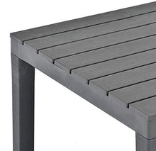 Tomaino Tavolo da Giardino in plastica Rettangolare Effetto Legno (Antracite)
