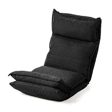 XinQing-Divano Pigro Divano Pigro Tatami Single Chair Camera bay Window Adjustable Chair Pieghevole Nero Marrone Blu 56 × 76 × 71 cm (Color : Black)