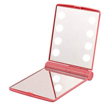 Edrus - Specchio portatile con ingrandimento touch screen 8 dimmerabile illuminato, specchio cosmetico da borsa, pieghevole, doubleface, specchio compatto