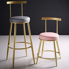 GYPPG Modern Faux Leather Bar Stool - Arc Gold Iron Backrest - 5cm Thicken Upholstered - for Leisure Pub,Counter,Kitchen,Max Load 440 Ib