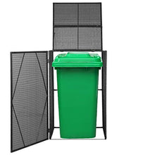 SKM Copribidone Singolo Spazzatua Nero 76x78x120 cm in Polyrattan