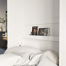 SMARTBett Letto a Scomparsa Basic Letto Ribaltabile Letto a Muro (90x200 Verticale, Bianco/Rovere Sonoma Parte Frontale)