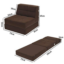 COSTWAY Divano Letto Pieghevole, Divano Poltrona Moderna e Convertibile, in Schiuma ad Alta Densità, 77 x 72 x 64 cm (caffè)