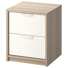 ASKVOLL cassettiera 2 cassetti 2 cassetti bianco effetto rovere tinto bianco/bianco