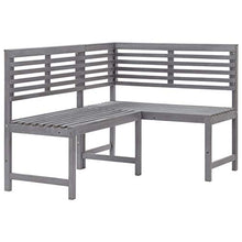 FAMIROSA Panca da Giardino ad Angolo Grigia 140 cm Legno Massello Acacia