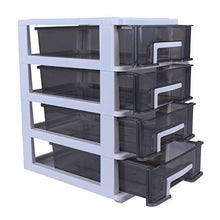 CLISPEED Organizer da Tavolo Contenitore per Trucco a Quattro Strati Cassetto Trasparente Contenitore per Dispensa Armadio per Articoli da Bagno (Bianco E Nero)