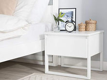 Beliani Comodino in Legno di Pino Bianco con Cassetto 43 x 50 cm Giulia