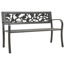 FAMIROSA Panchina da Giardino 125 cm in Acciaio Grigia-2038