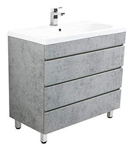 Mobile bagno a terra Talis 90 grigio cemento , 3 cassetti senza maniglie