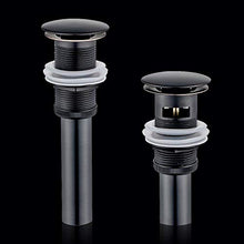 SHDJYR Scarico per lavabo in Ottone Massiccio per lavabo con/Senza troppopieno Accessori da Bagno Neri/cromati/Oro/sfregati ad Olio con troppopieno