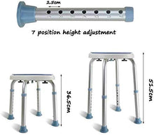 Sgabello per Doccia da Bagno Girevole Rotondo Regolabile in Altezza, Sedile Doccia Girevole Tappetini Antiscivolo Max.136 kg 0101