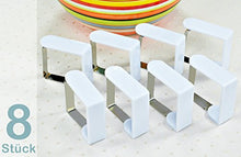Mollette per tovaglia, 1 set/8 pezzi, in plastica, colore bianco., bianco (Bianco) - asis10320.1
