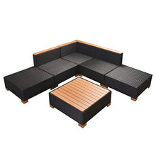 vidaXL Set Divani da Giardino 6 pz con Cuscini in Polyrattan Nero Sofa Esterni