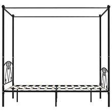 SKM Letto a Baldacchino Nero in Metallo 140x200 cm (25kg)