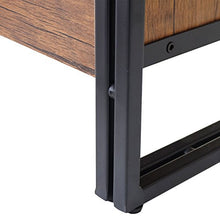 Cassettiera credenza design HWC-A27 40x160x80cm metallo MDF colore rovere