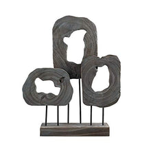 Beliani Figura Decorativa in Legno Grigio Forma Astratta Moderna 50 x 61 cm SEIBAL