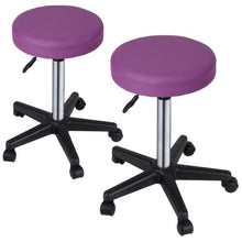 MIADOMODO Sgabelli Regolabili con Ruote Colore Viola Set da 2