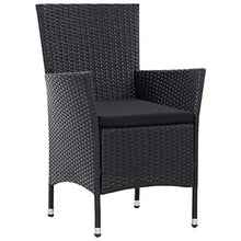 FAMIROSA Sedie da Giardino Set 2 pz Polyrattan Nero