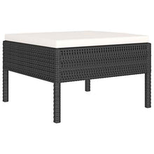 FAMIROSA Set Divani da Giardino 4 pz con Cuscini in Polyrattan Nero-6966