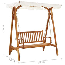 E E-NICES Panchina a Dondolo da Giardino con Baldacchino in Legno Acacia